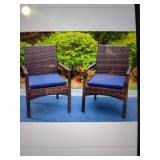 Black Rattan Metal Patio Outdoor Dining Chair