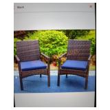 Black Rattan Metal Patio Outdoor Dining Chair