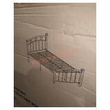 Hodedah Twin Metal & Mahogany Bedframe