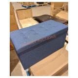 Seville Classics Navy Blue Foldable Storage Bench