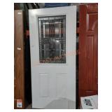 35.5"×79" White 2-Panel Door w/ Mosaic Window