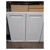 30"W×13"D×30.25"H 2-Door White Cabinet