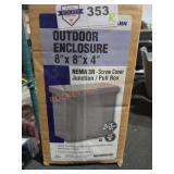 Hubbel Wiegmann Outdoor Enclosure, 8" x 8" x 4"