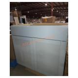 36"W×24.5"D×35"H Gray 2-Door Storage Cabinet