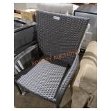 Dark Brown Wicker Patio Chairs, 2-pack