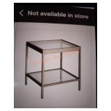 Glass Side Table w/ Satin Nickel Finish