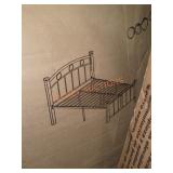 Hodedah Twin Metal/Mahogany Bed Frame