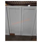 30"W×13"D×36"H 2-Door White Cabinet