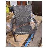 Gray Plastic Rattan Outdoor Chairs