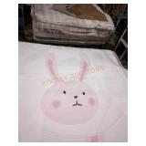 44" Round Washable Soft Bunny Rug