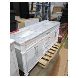 72"L Double Vanity Sink Combo White