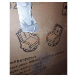 Swivel Patio Chair with Gray Cushions