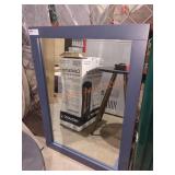 22" x 30" Blue Framed Mirror
