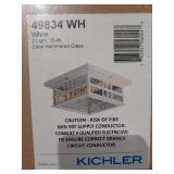 White 2-Light 75W Clear Hammered Glass Light