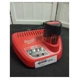 Milwaukee M12 1.5Ah Battery and M12 Charger
