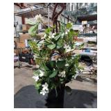 24" Faux White Flower Plant