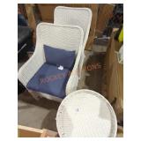3 Piece White Wicker Outdoor Seating Set