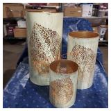 Metal candle holders set of 3