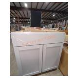 30" W x 25" D x 34.5" H Grey Base Cabinet