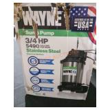 Wayne Sump Pump 3/4hp 5490gph