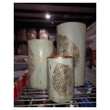 Metal Leaf Decorative Candle Lanterns (Set of 3)