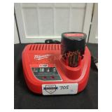 Milwaukee M12 2.0 AH Battery & M12 Charger
