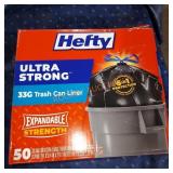 Hefty trash  and 33 gallon