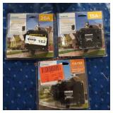 Lot of 3 Siemens  circuits  15a 20a