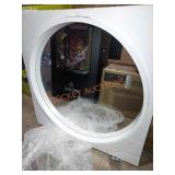 21.5" Round Mirror with White Frame
