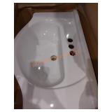 26.4" x 17.5" White Curved Vanity Top