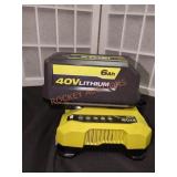 Ryobi 6AH 40V Lithium Battery and 40V Charger