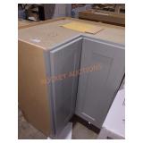 28.5" x 28.5" x 35" Grey Corner Lazy Susan Cabinet