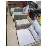 Outsunny Set of (2) Chairs and (2) Ottomans