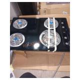 Black 30 inch coil electric cooktop with 4 burners