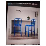 StyleWell Metal Counter Stool, Blue