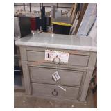 28" x 18" x 30" Side Table w/ Marble Top