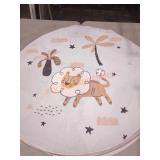 45" Blue & Brown Lion Soft Washable Nursery Rug