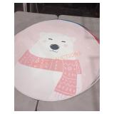 45" Pink Polar Bear Washable Soft Nursery Rug