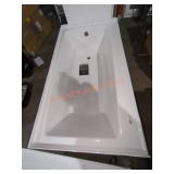 32" D x 60" W x 19" H White Tub