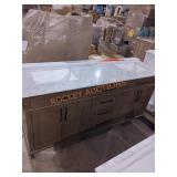 Home Decorators Brown Vanity w/ Marble Top