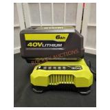 Ryobi 6AH 40V Lithium Battery and 40V Charger