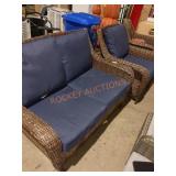 Hampton Bay Wicker Love Seat and Chair