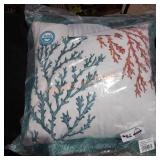 Feather filled decorative pillow