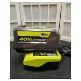 Ryobi 6AH 40V Lithium Battery and 40V Charger
