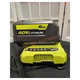 Ryobi 6AH 40V Lithium Battery and 40V Charger