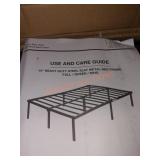 Black Metal Full Bed Frame with Steel Slats