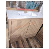 Glacier Bay Light Brown Vanity w/ Marble Top