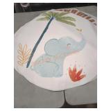 45" White Elephant Soft Nursery Rug