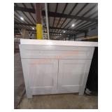 36" W x 19" D x 34.5" H Grey Vanity with Top