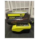 Ryobi 6AH 40V Lithium Battery and 40V Charger